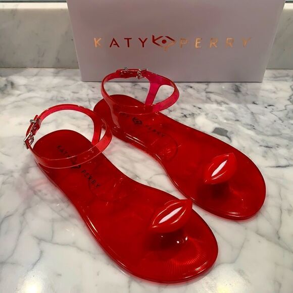 NIB 👄 KATY PERRY THE GELI JELLY LIPS SANDALS - Picture 1 of 8